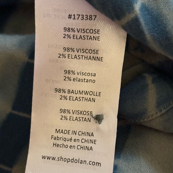 ANTHROPOLOGIE Dolan Eliska Tie-Dye Modest Oversized Dress Moss Green/Blue Sz. M - Picture 11 of 11